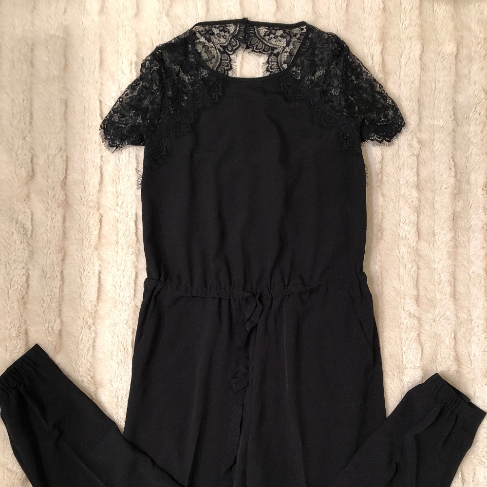 NWT Loft Jumpsuit with lace capped sleeves